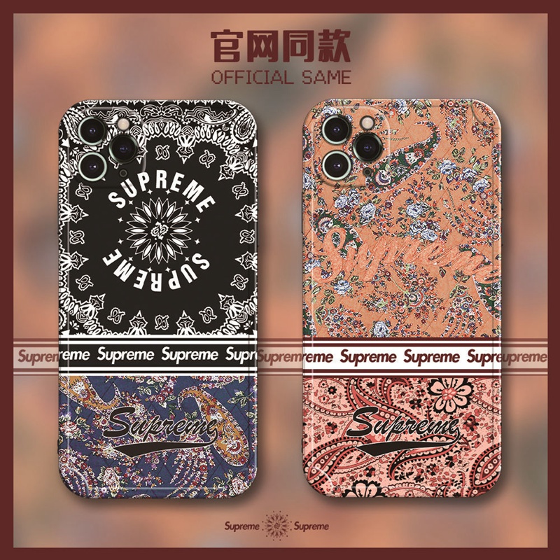 シュプリーム ブランド iphone se3/13/13 pro/13 pro maxケース カッコイイ Bandana SUPREME ジャケット型  バンダナ柄