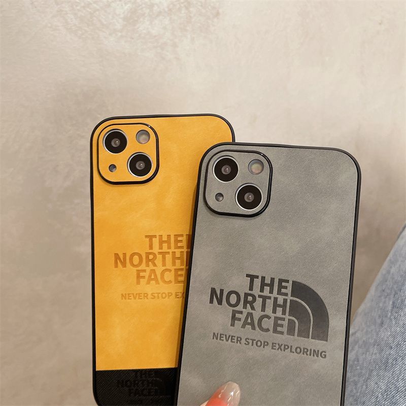 The North Face ハイブランド iphone 14/14 pro/14 pro max/14 plusケース 韓国風 ザ・ノース・フェイス レザー モノグラム