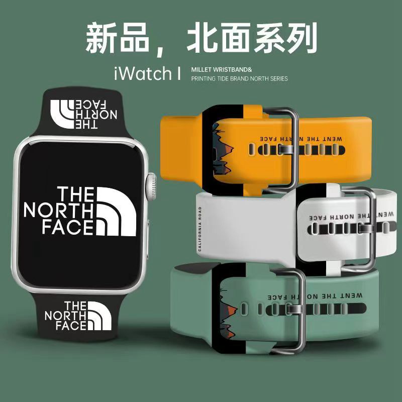 ザノースフェイスthe north faceアップルウォッチ8/se2/ultra/7ハンドTPUモノグラムapple watch8ブランド腕時計セレブ ストラップ